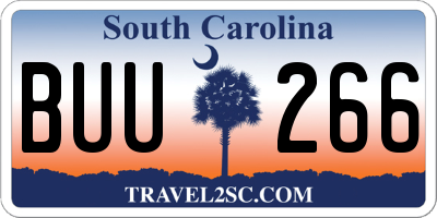 SC license plate BUU266