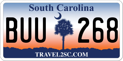 SC license plate BUU268
