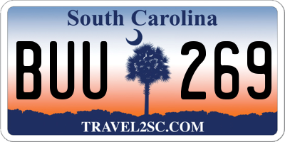 SC license plate BUU269