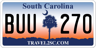 SC license plate BUU270