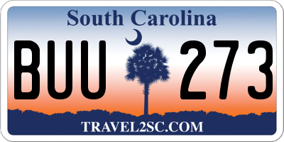 SC license plate BUU273
