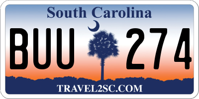 SC license plate BUU274