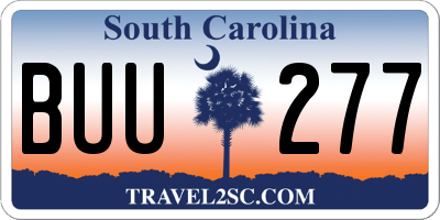 SC license plate BUU277
