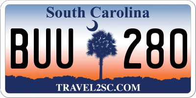 SC license plate BUU280