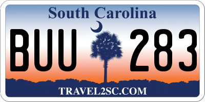 SC license plate BUU283