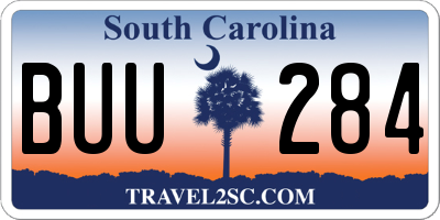SC license plate BUU284