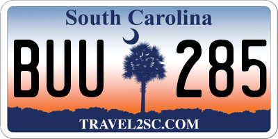 SC license plate BUU285
