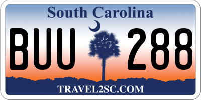 SC license plate BUU288