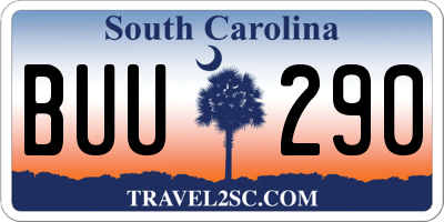 SC license plate BUU290