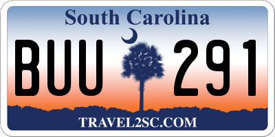 SC license plate BUU291