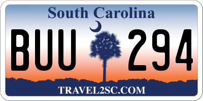 SC license plate BUU294