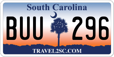 SC license plate BUU296