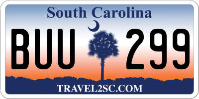 SC license plate BUU299