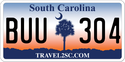 SC license plate BUU304