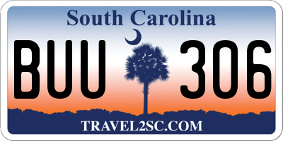 SC license plate BUU306