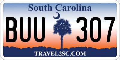 SC license plate BUU307