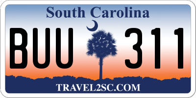 SC license plate BUU311