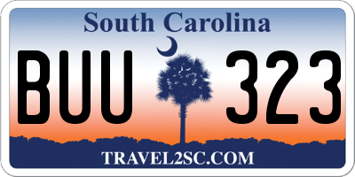 SC license plate BUU323