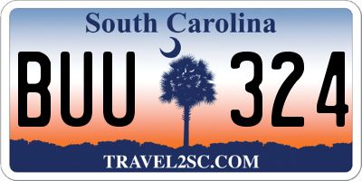 SC license plate BUU324