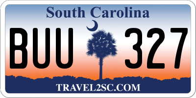 SC license plate BUU327