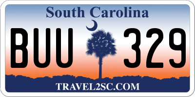 SC license plate BUU329