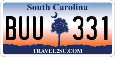 SC license plate BUU331