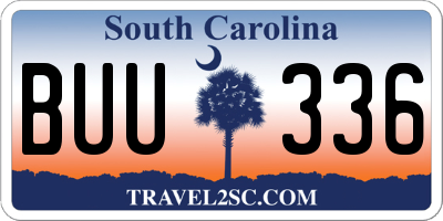 SC license plate BUU336