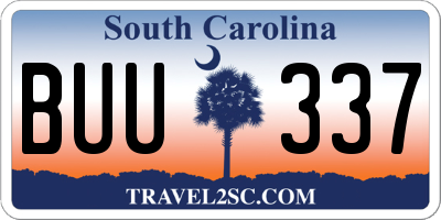 SC license plate BUU337