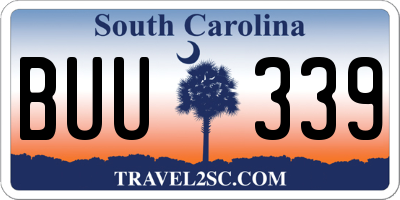 SC license plate BUU339