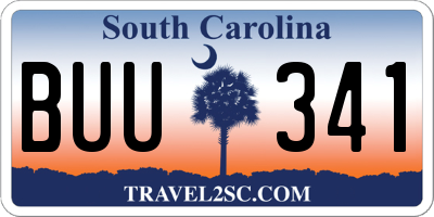 SC license plate BUU341