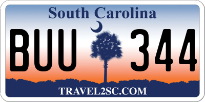 SC license plate BUU344