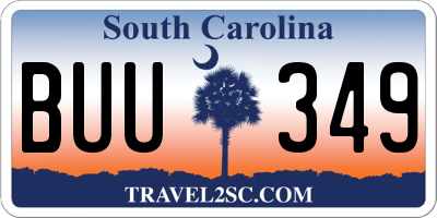 SC license plate BUU349