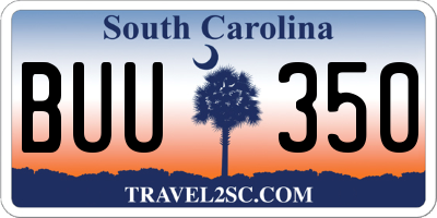SC license plate BUU350