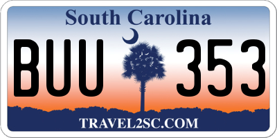 SC license plate BUU353