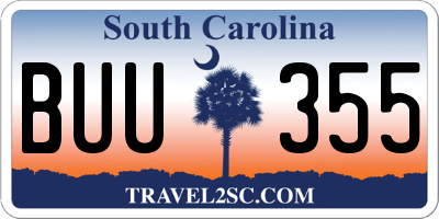 SC license plate BUU355