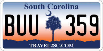 SC license plate BUU359