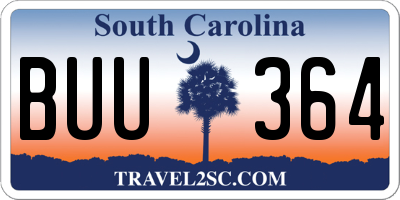 SC license plate BUU364