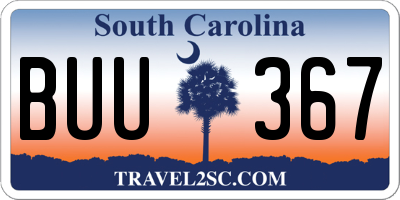 SC license plate BUU367