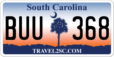 SC license plate BUU368