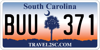 SC license plate BUU371