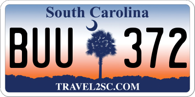 SC license plate BUU372