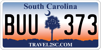 SC license plate BUU373