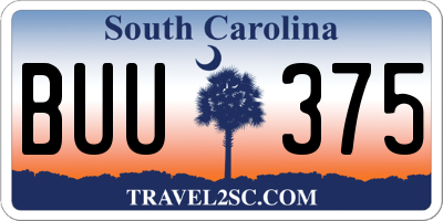SC license plate BUU375