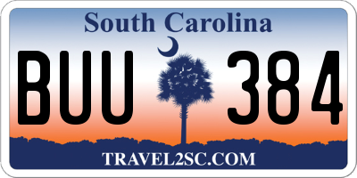 SC license plate BUU384