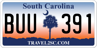 SC license plate BUU391