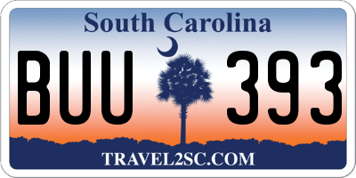 SC license plate BUU393