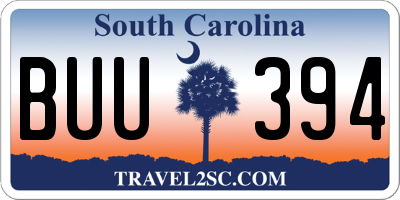 SC license plate BUU394