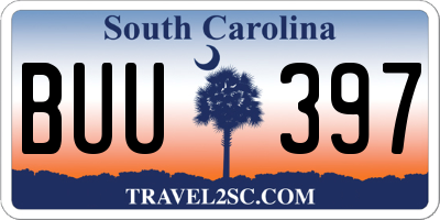 SC license plate BUU397