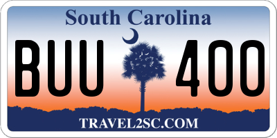 SC license plate BUU400