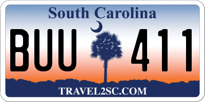 SC license plate BUU411